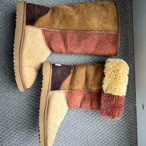 Tall, UGG, multicolor, patch boots. Lightly worn and taken care of
